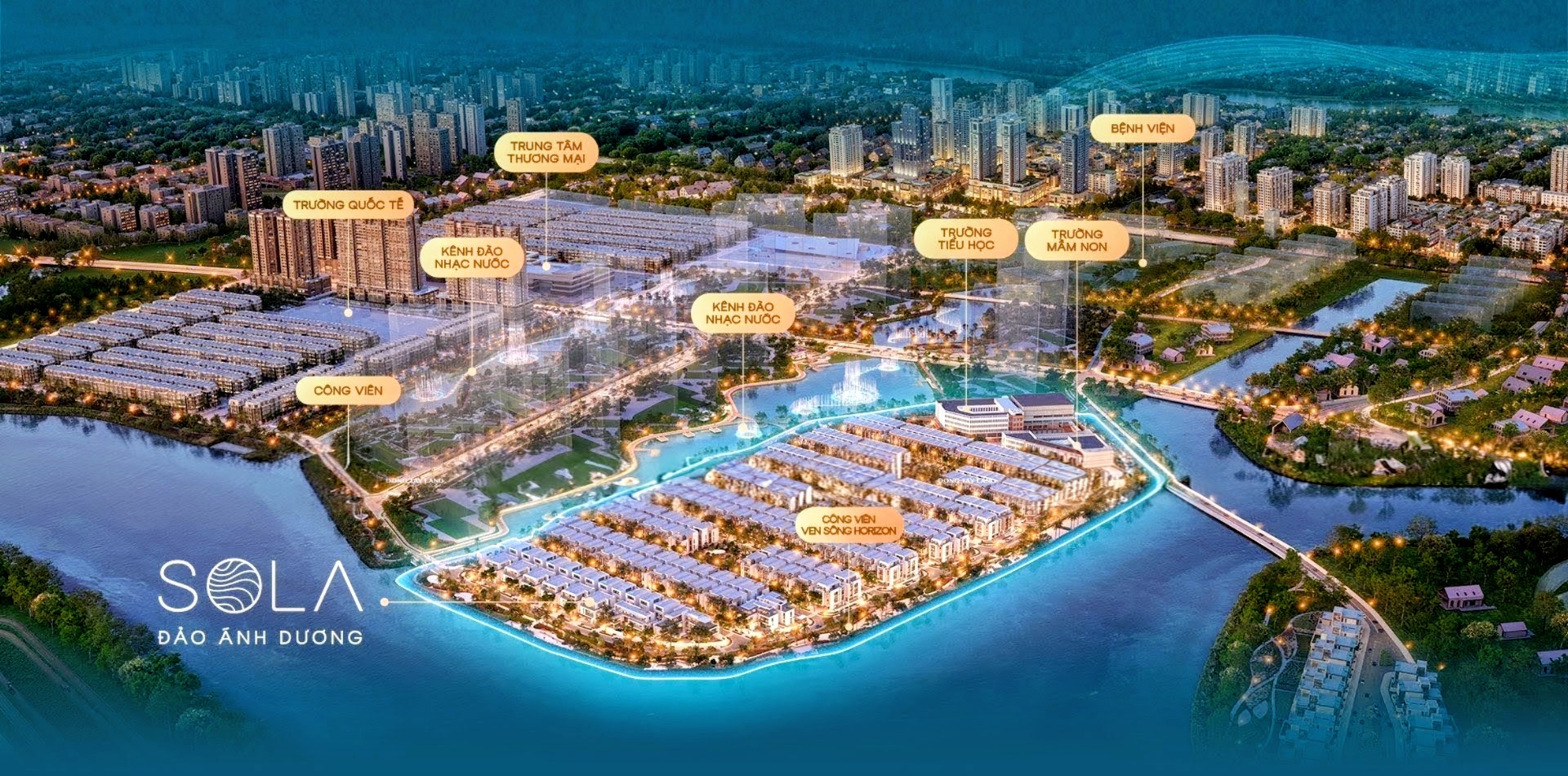 mặt bằng tiện ích bán đảo Sola, The Glabal City