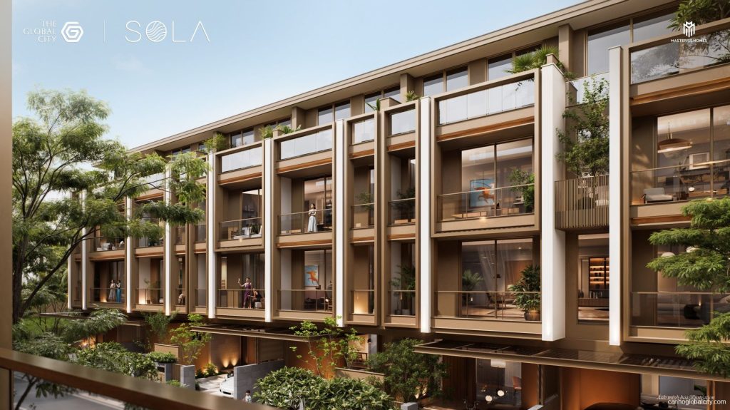 Phối cảnh nhà phố liền kề bán đảo Sola The Global City
