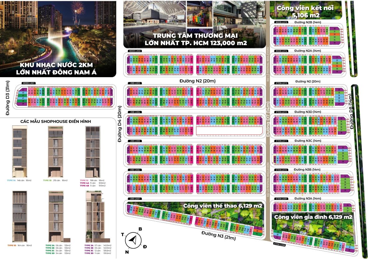 Số nhà và sơ đồ Phân khu Soho - The Global City được lập bởi Phố Đông Villas - Newhouse.